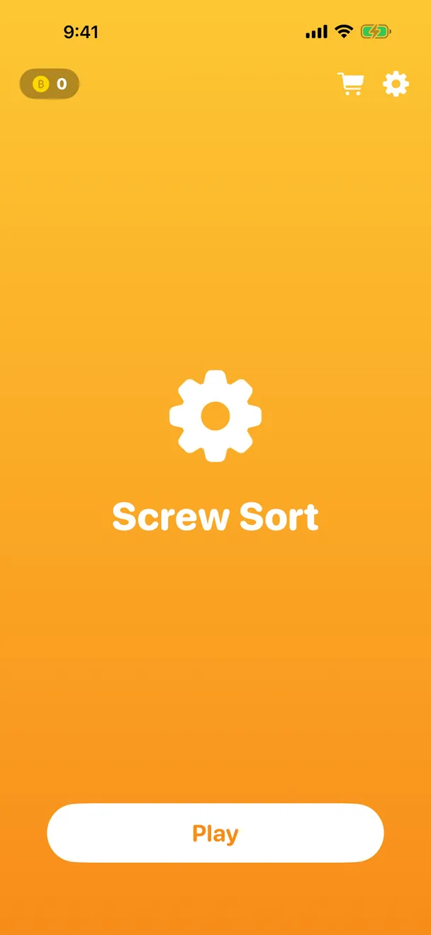 Screw Sort — main menu
