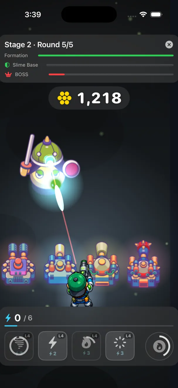 Slime Siege — combat against the descending slime horde