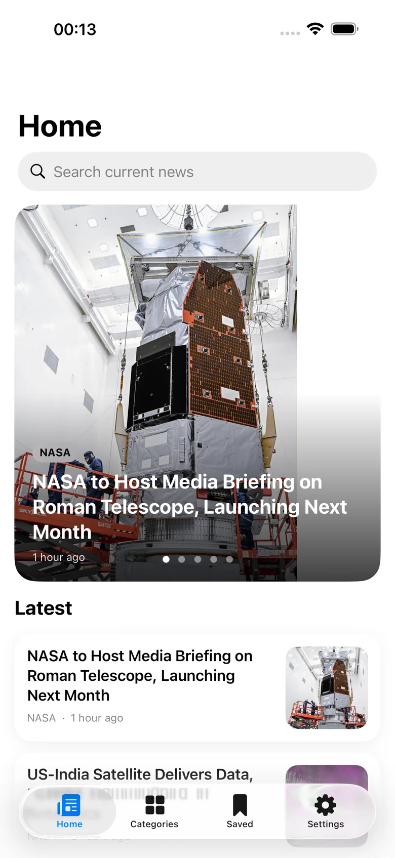 NewsPrism: home feed