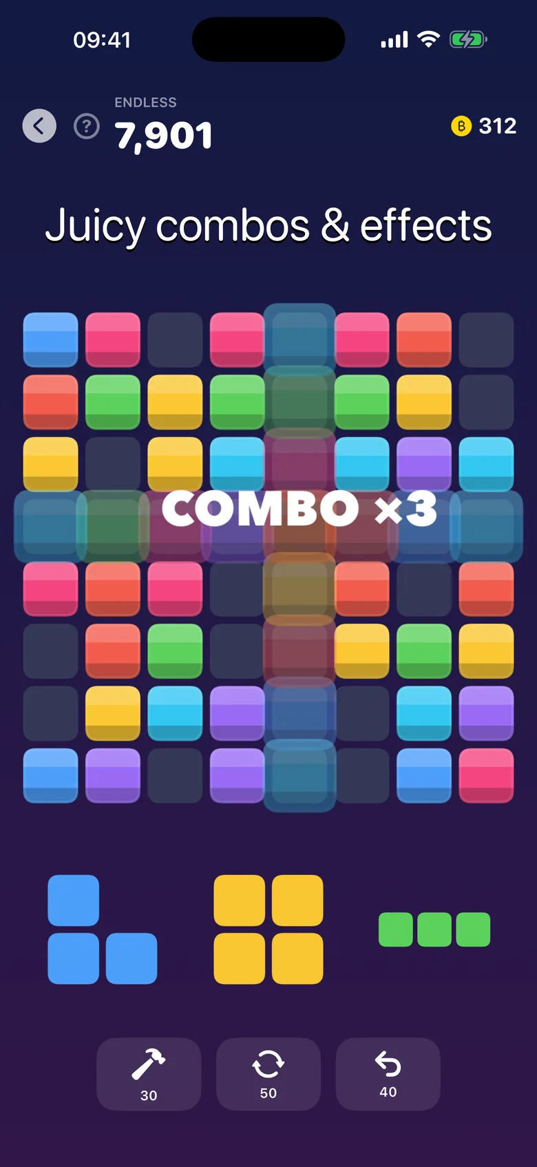Block Forge: a three-line combo clearing