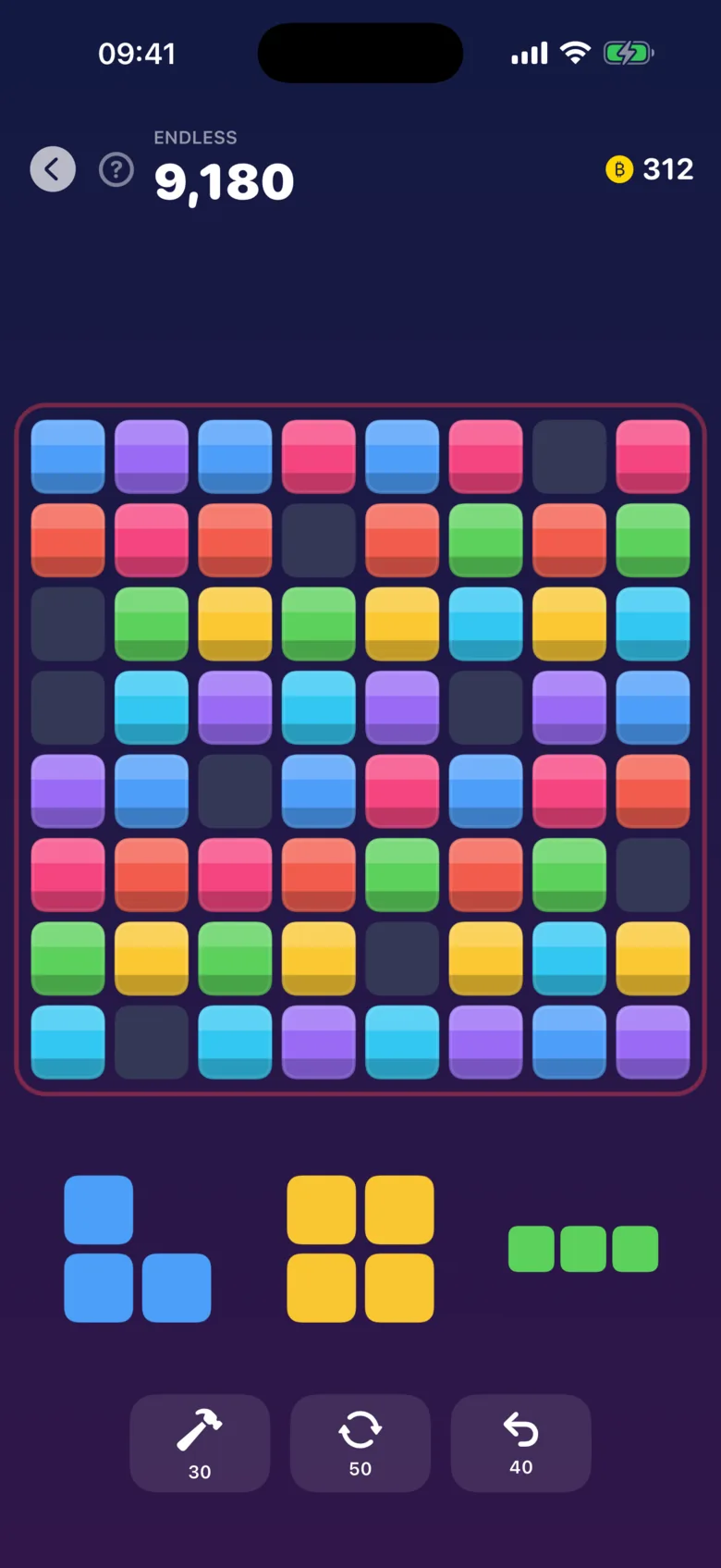 Block Forge: the board close to full