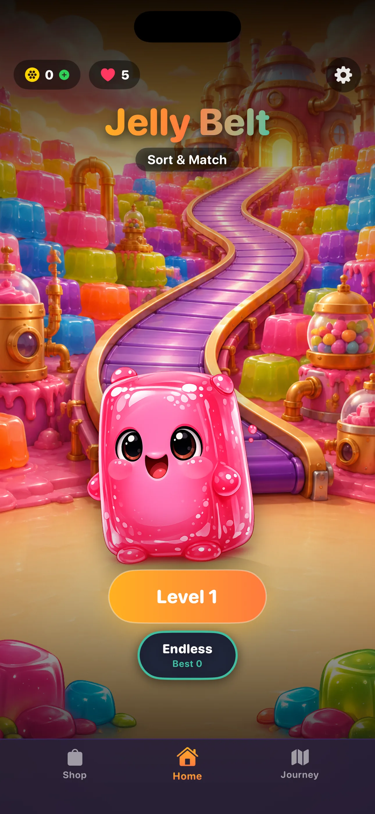 Jelly Belt: main menu